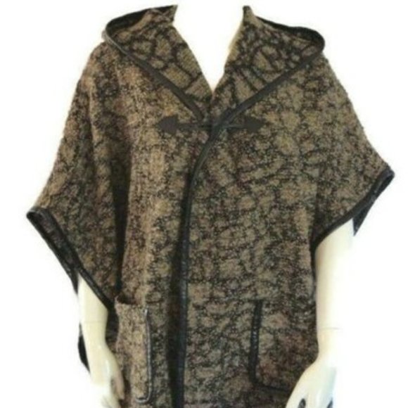 NWT - DIESEL ITALY Over-size Multi HOODED PONCHO - Picture 2 of 6